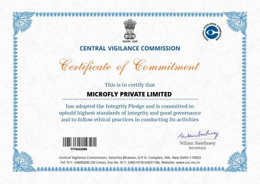 Certificate Of Central Vigilance Commission